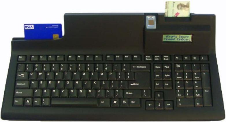 eKrypto STKB Secure Transaction Keyboard SCR MSR Chip & PIN PCI EMV FSR Fingerprint PIN Pad LCD